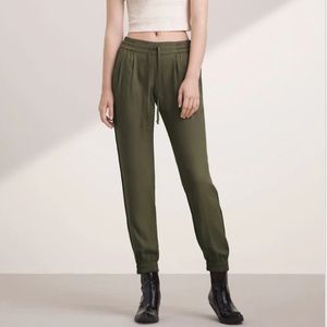 Talula Lightweight Green Rayon Drawstring Crop Joggers